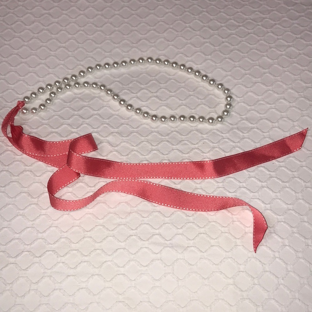 Fancy Pearl and Pink Ribbon Belt